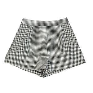 En Creme Shorts XS Black White Gingham High Waisted Flowy Dressy Coquette